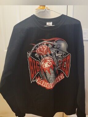 🏍EUC~Black Graphic Motorcycle Skull Sweatshirt